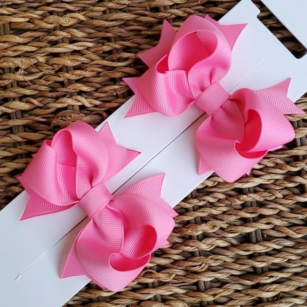 Shimmy Shimmy Hot Pink Boutique Hair Bows Set of 2 NWT Made in USA